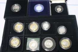CASED SILVER PROOF COINS - 1982 Piedfort 20p, 1992 Piedfort 10p and 2003 20p Britannia together with