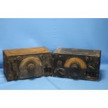 A PAIR OF WWII RAF LANCASTER BOMBER RADIO RECEIVERS, in steel cases