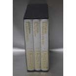 FOLIO SOCIETY - J.R.R. TOLKIEN BOXED SET, three volume set published 1977 with white leather