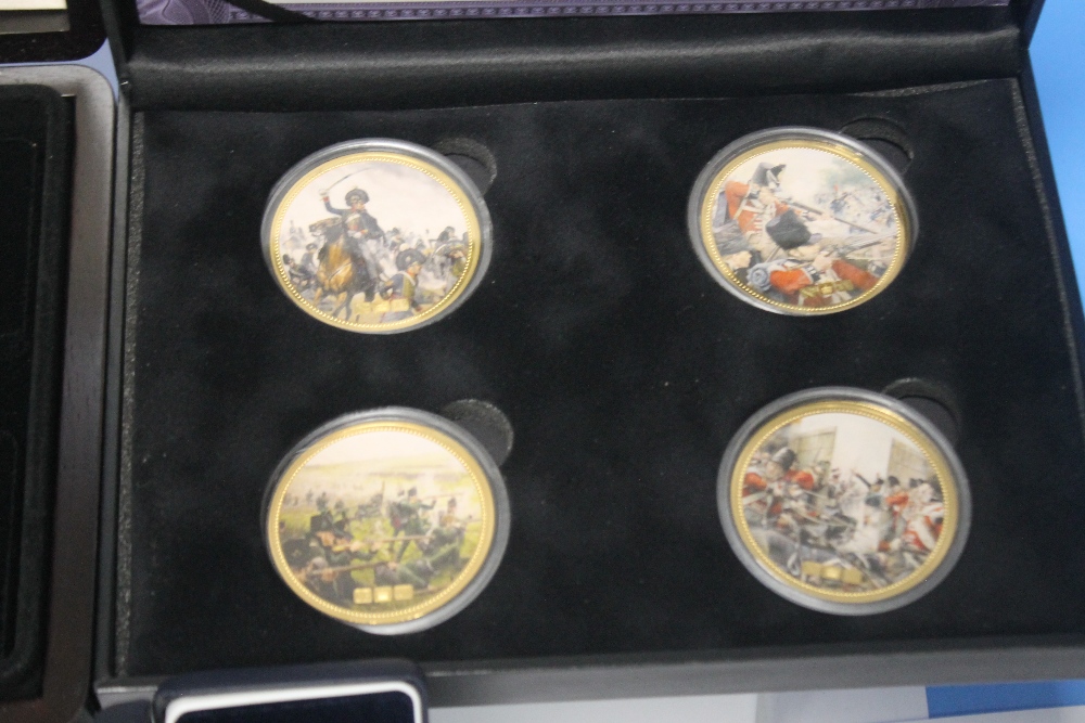 A 2011 ROYAL WEDDING SILVER THREE COIN SET and a 2008 proof set; Battle of Waterloo four piece - Image 2 of 5