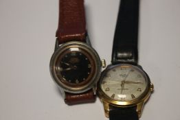 A VINTAGE GENTLEMAN'S 'ROAMER' WRIST WATCH with military style dial, along with a vintage