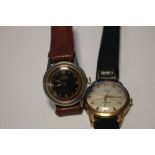 A VINTAGE GENTLEMAN'S 'ROAMER' WRIST WATCH with military style dial, along with a vintage