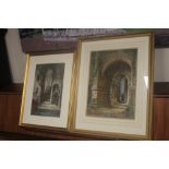 MARGARET RAYNER - three architectural watercolours, frame sizes 62 x 50 cm, 55 x 44 cm, 46 x 35