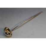 AN UNUSUAL HALLMARKED SILVER LONG HANDLED TODDY LADLE - SHEFFIELD 1885, possibly by Charles