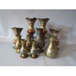 St Mary's Abbey - A SELECTION OF ECCLESIASTICAL ALTAR VASES / URNS, with hand painted embellishment,
