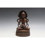 AN EASTERN BRONZE BUDDHA, H 19 cm