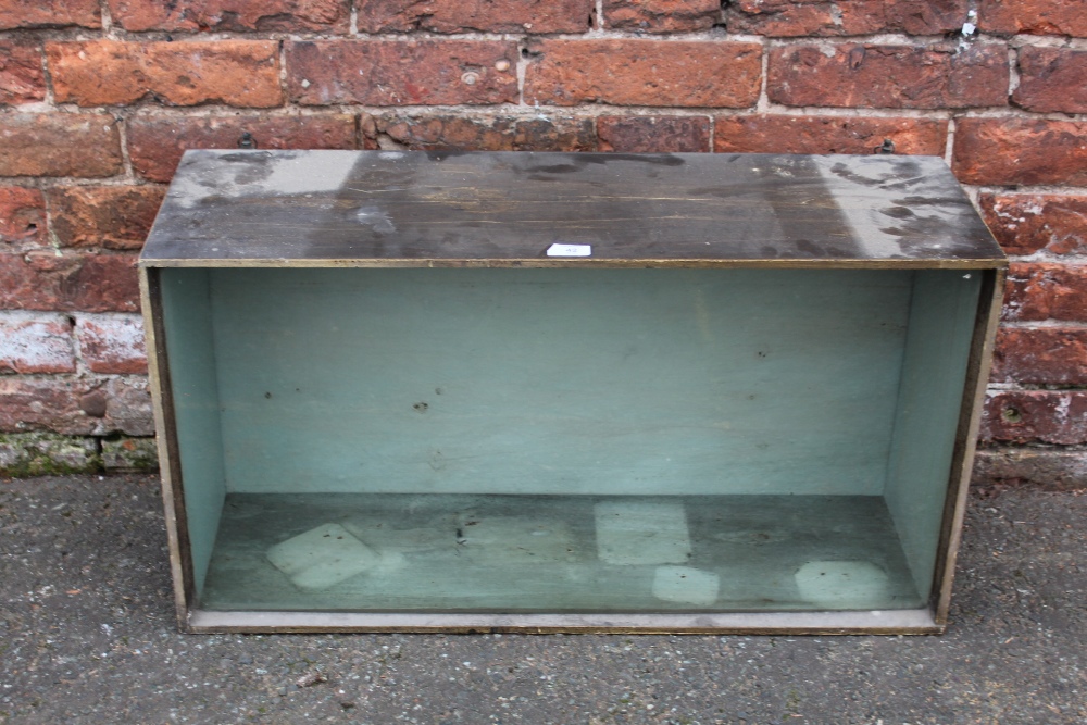 A VINTAGE GLASS FRONTED TAXIDERMY DISPLAY BOX, 79 X 43 cm