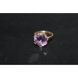 A 14CT GOLD AMETHYST DRESS RING, approx weight 5.7g, ring size M