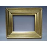 A 19TH CENTURY GOLD FRAME, with decorative design to inner edge and gold slip, frame W 6 cm, slip