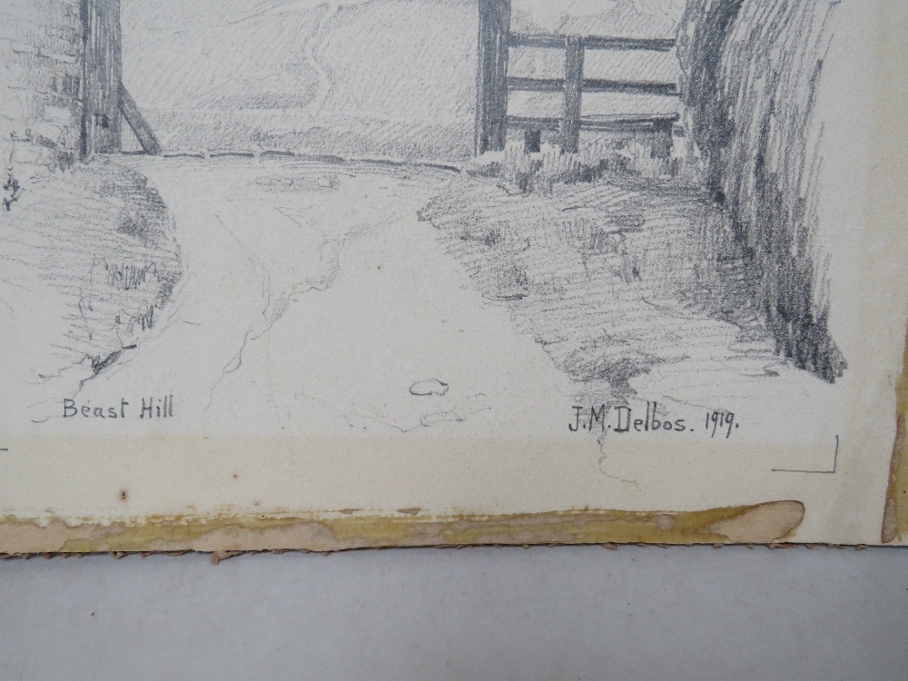 J.M. DELBOS (XX). A study of a country house 'Beast Hill' Uppingham. Signed and dated 1919 lower - Image 3 of 4
