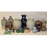 A QUANTITY OF VINTAGE STONEWARE AND STUDIO POTTERY ETC, to include two Sherwood & Morris stoneware