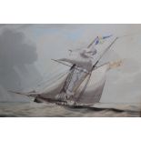 SEVEN VARIOUS NINETEENTH / TWENTIETH CENTURY OAK FRAMED AQUATINT AND ETCHINGS, seascapes with