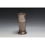 A HALLMARKED SILVER CONICAL VASE BY MAPPIN & WEBB - SHEFFIELD 1887, with half fluted decoration,