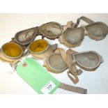 FOUR PAIRS OF VINTAGE SKI / DISPATCH RIDERS GOGGLES