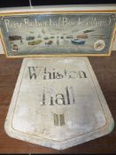 A HANDPAINTED VINTAGE RETAIL / SHOP SIGN FOR RAY ROBERTS (BOOKSELLERS) OF WHISTON HALL, overall 38.5