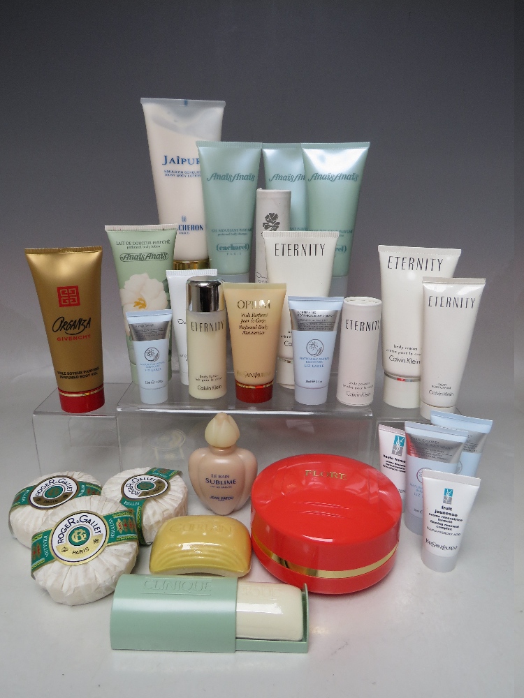 A SELECTION OF ASSORTED PERFUMED BODY LOTIONS ETC., to include examples by Calvin Klein, Liz