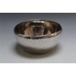 A HALLMARKED SILVER BOWL - BIRMINGHAM 2011, with hand planished finish, makers mark TCH, approx