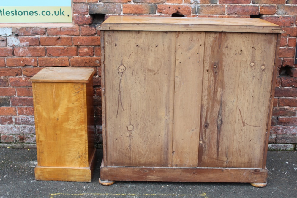 A LATE NINETEENTH / EARLY TWENTIETH CENTURY SATINWOOD CHEST, of two short above three longer - Image 11 of 11