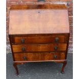 A VINTAGE YEW WOOD BUREAU, raised on cabriole legs, W 76.5 cm, D 41 cm, H 101.5 cmCondition Report: