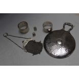 A COLLECTION OF SILVER CONSISTING OF CONTINENTAL PURSE, with marks for Aron Brothers - London