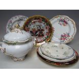 A COLLECTION OF NINETEENTH CENTURY COPELAND AND SPODE CERAMICS, to include a Copeland gilt decorated