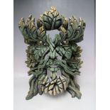 MATT BUCKLEY (XXI). Green Man bust by Edge Sculpture, cold cast marble effect, hand finished and