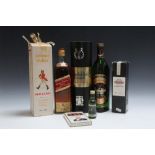 1 VINTAGE BOTTLE OF US PROOF JOHNNIE WALKER RED LABEL 1 LITRE WITH ORIGINAL BOX, together with 1