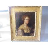 ENGLISH SCHOOL (XIX). Portrait of a lady wearing a tiara, oil on canvas, gilt Watts frame, 45 x 35.5