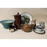 THREE TRAYS OF ASSORTED STONEWARE, to include Denby, Royal Worcester and Wedgwood examples