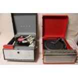 A VINTAGE BUSH RECORD PLAYER - MODEL 210, together with an ITT KB record payer and a boxed Panasonic