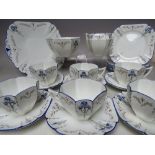 A COLLECTION OF SHELLEY IRIS PATTERN CHINA TEA WARE, Rd 723404 comprising six tea cups, six saucers,