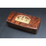 A BURR WALNUT SNUFF BOX, with later gilt mount, W 10.5 cm