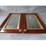 A PAIR OF REGENCY MAHOGANY PIER MIRRORS, with mercury glass plates and gold slips, rebate 56.5 x