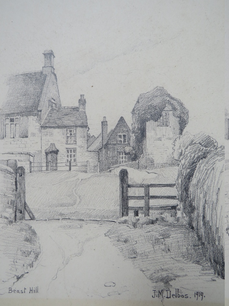 J.M. DELBOS (XX). A study of a country house 'Beast Hill' Uppingham. Signed and dated 1919 lower