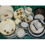 THREE TRAYS OF ASSORTED CERAMICS, to include Aynsley, various tea and dinner ware, ginger jars