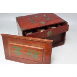 A VINTAGE ORIENTAL MAH JONG SET, contained in a fitted wooden case, contents unchecked, A/F