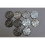 A COLLECTION OF TEN QUEEN VICTORIA CROWNS DATED 1889