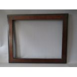 A 19TH CENTURY MAHOGANY PICTURE FRAME, frame W 6 cm, rebate 51 x 40.5 cm