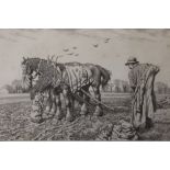 ALFRED CHARLES S. ANDERSON (1884-1966). 'Shire Horses'. Etching, signed in pencil lower right, ED