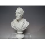 A MID NINETEENTH CENTURY COPELAND GARRETT PARIAN WARE BUST OF WELLINGTON, impressed, printed and