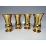 A SET OF FOUR MODERN BRASS ALTAR VASES, approx H 14.4 cm