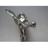 A ROLLS ROYCE SILVER PLATED SPIRIT OF ECSTASY RADIATOR MASCOT, approx overall H 13 cm