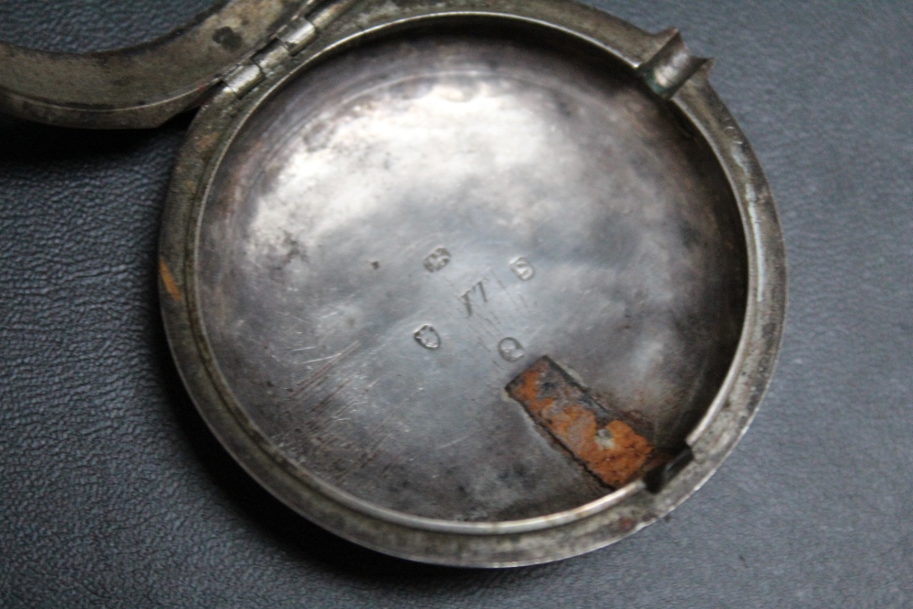 A PAIR CASED POCKET WATCH BY CHAS GRANTHEM, No.1076, outer casing carrying hallmarks for 1793, Dia - Image 3 of 4