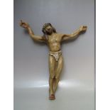 St Mary's Abbey - A POTTERY CORPUS CHRIST FIGURE, H 36 cm, W 34 cm