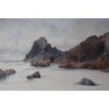 WILLIAM CASLEY (XIX / XX). British School. A rocky coastal beach scene. Signed lower left,