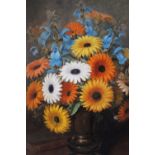 ENGLISH SCHOOL (XIX). Still life floral study, oil on canvas, gilt framed, 46 x 32.5 cm