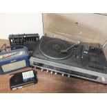 A VINTAGE / RETRO PHILIPS 974 HOME STEREO CENTRE A/F, together with three radios (4)