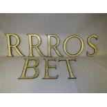 A QUANTITY OF BRONZE ENAMELLED LETTERS IN474 ROLLS ROYCE / BENTLEY FONT, all have mounting threads