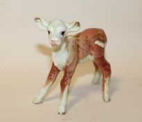 A LARGE UNMARKED BESWICK HEREFORD CALF FIGURE, facing left