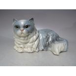 A GOEBEL PORCELAIN MODEL OF A PERSIAN TYPE CAT, hand signed and dated to base, W 21 cm